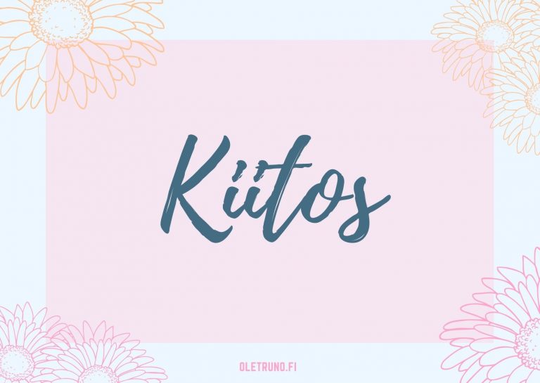 KIITOSRUNO Olet Runo KIITOSRUNO Olet Runo
